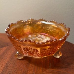 Fenton Vintage Carnival Glass  Butterflies Berries Bowl